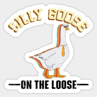 Silly Goose on the loose Vintage Retro Sticker